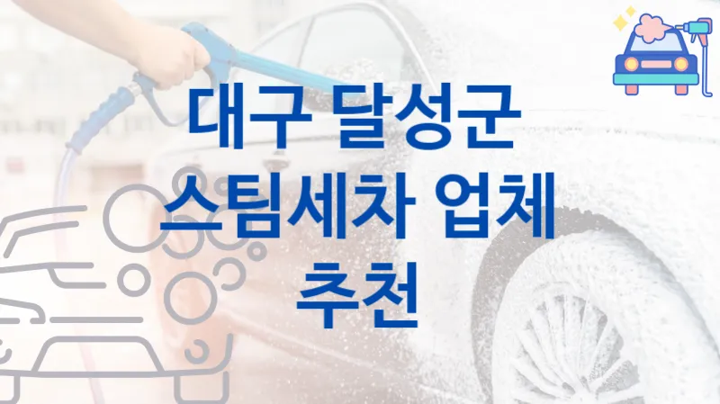 대구 달성군  스팀세차 추천- 차종별 부위별 비용