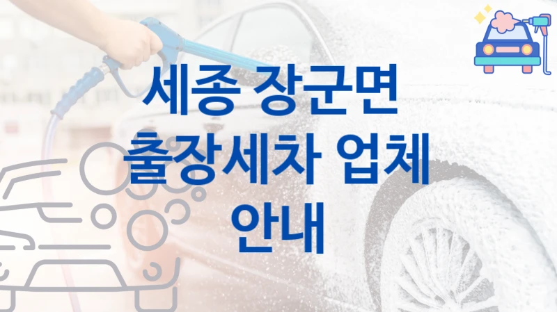 세종 장군면 
출장세차 업체 안내