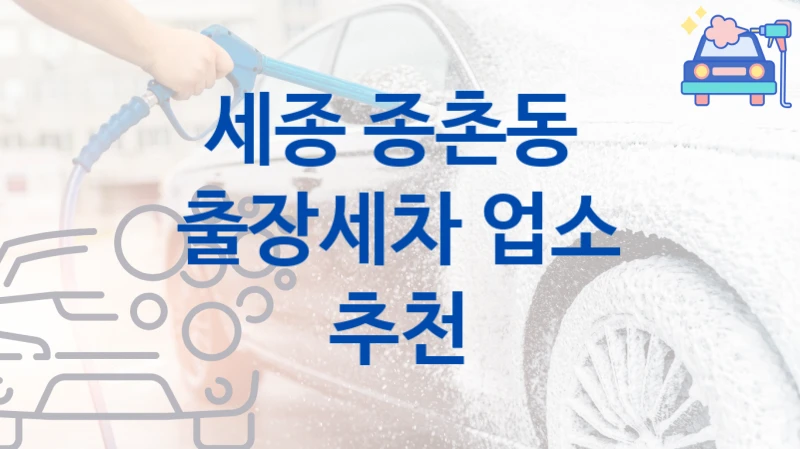 세종 종촌동 
출장세차 업소 추천