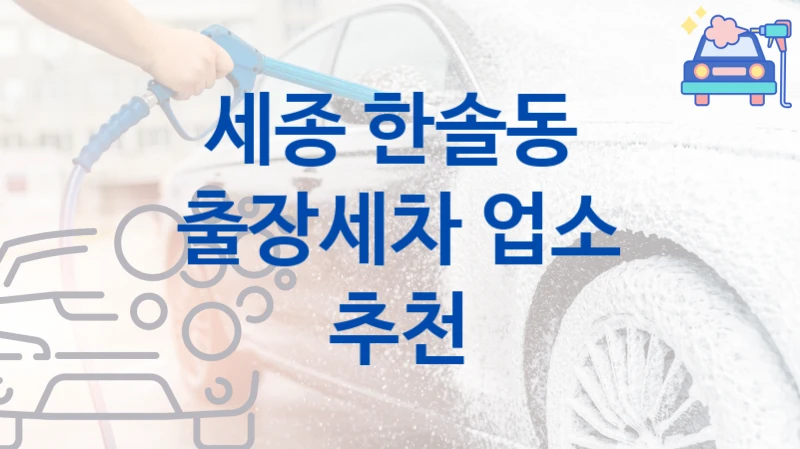 세종 한솔동 
출장세차 업소 추천