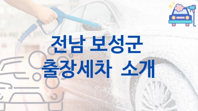 전남 보성군 
출장세차  소개