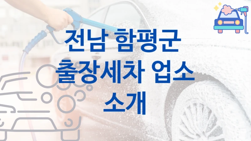전남 함평군 
출장세차 업소 소개