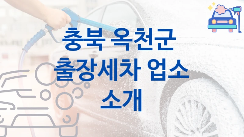 충북 옥천군 방문 출장세차 소개- 차종별 부위별 비용