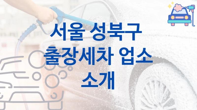 서울 성북구 
출장세차 업소 소개