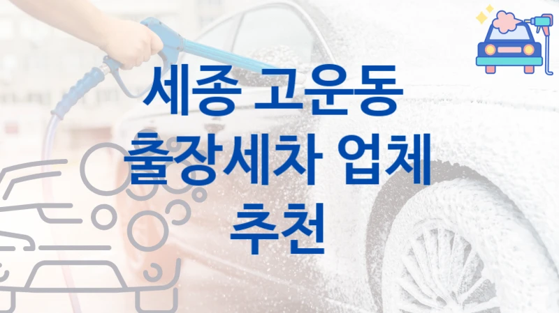 세종 고운동 
출장세차 업체 추천