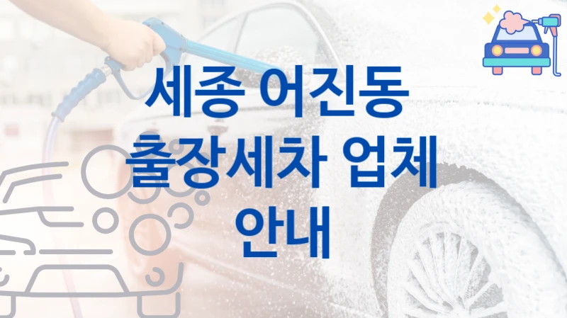 세종 어진동 
출장세차 업체 안내