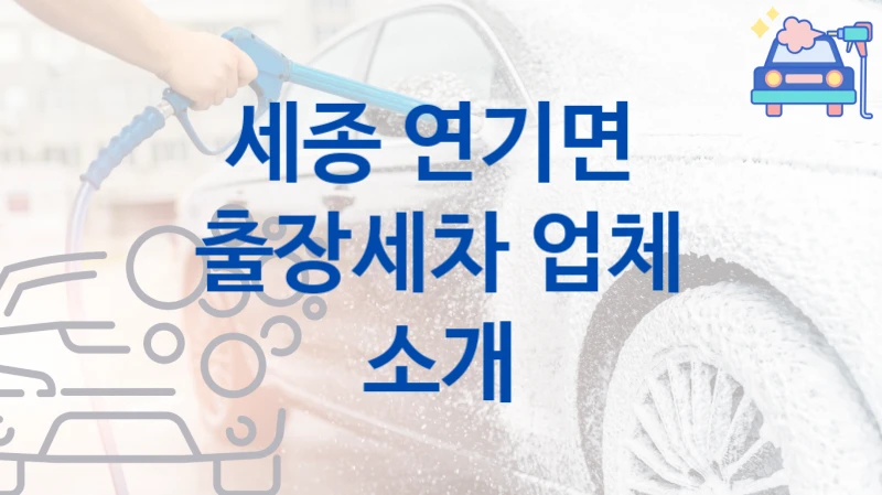 세종 연기면 
출장세차 업체 소개