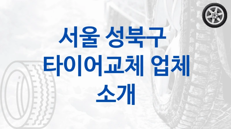 서울 성북구 
타이어교체 업체 소개