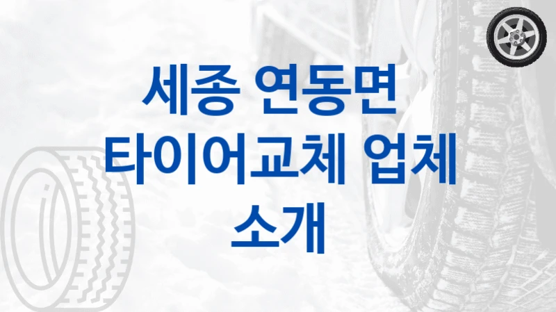 세종 연동면 
타이어교체 업체 소개