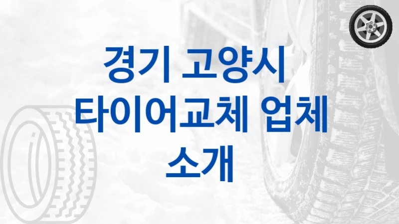 경기 고양시 
타이어교체 업체 소개