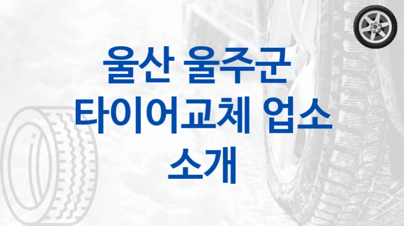 울산 울주군 
타이어교체 업소 소개