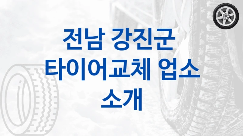 전남 강진군 
타이어교체 업소 소개