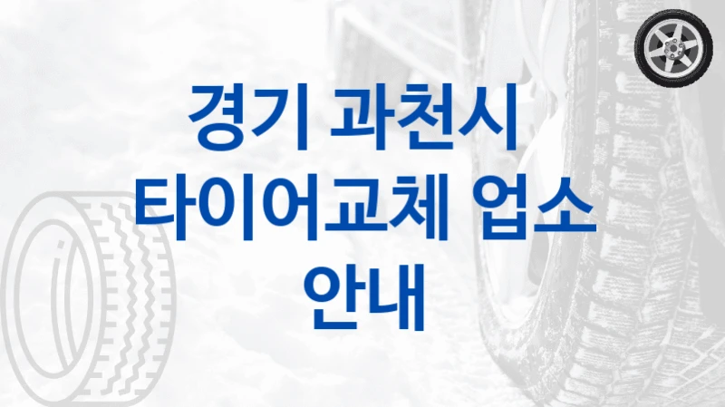 경기 과천시 
타이어교체 업소 안내