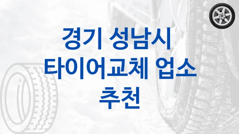 경기 성남시 
타이어교체 업소 추천