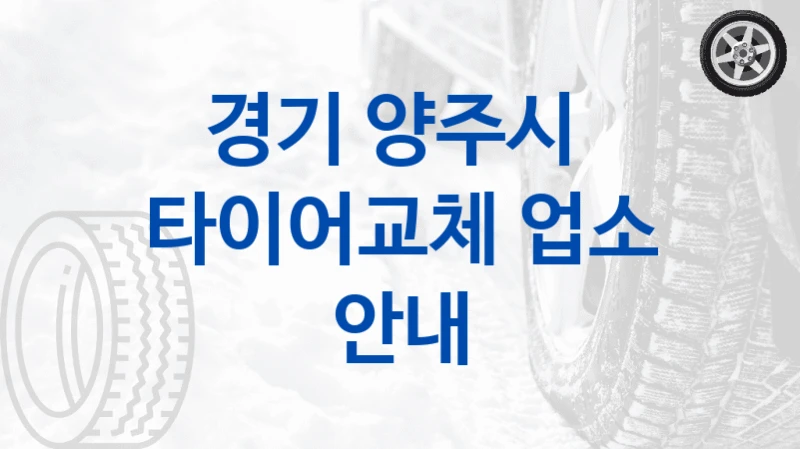 경기 양주시 
타이어교체 업소 안내