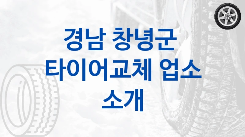 경남 창녕군 
타이어교체 업소 소개