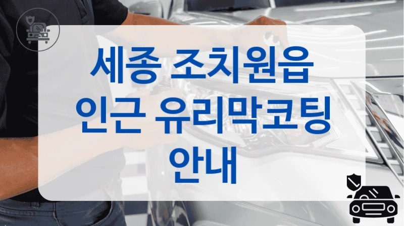 세종 조치원읍 인근 유리막코팅 안내